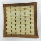 Japanese Bamboo Craft Drink Saucer 4pc Set Vtg Chataku Coaster Brown UR537