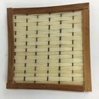 Japanese Bamboo Craft Drink Saucer 4pc Set Vtg Chataku Coaster Brown UR537