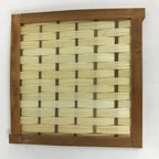 Japanese Bamboo Craft Drink Saucer 4pc Set Vtg Chataku Coaster Brown UR537