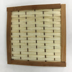 Japanese Bamboo Craft Drink Saucer 4pc Set Vtg Chataku Coaster Brown UR537