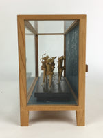 Japanese Bamboo Dolls Glass Case Ornament Vtg Sado Okesa Figurine BD812