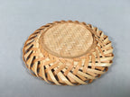 Japanese Bamboo Drink Coaster Saucer 5pc Set Vtg Chataku Round UR477
