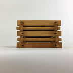 Japanese Bamboo Drink Saucer 5pc Set Vtg Chataku Coaster Brown UR722