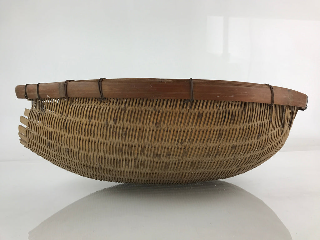 Japanese Bamboo Drying Basket Vtg Drainer Kago Zaru 53 cm Long B198