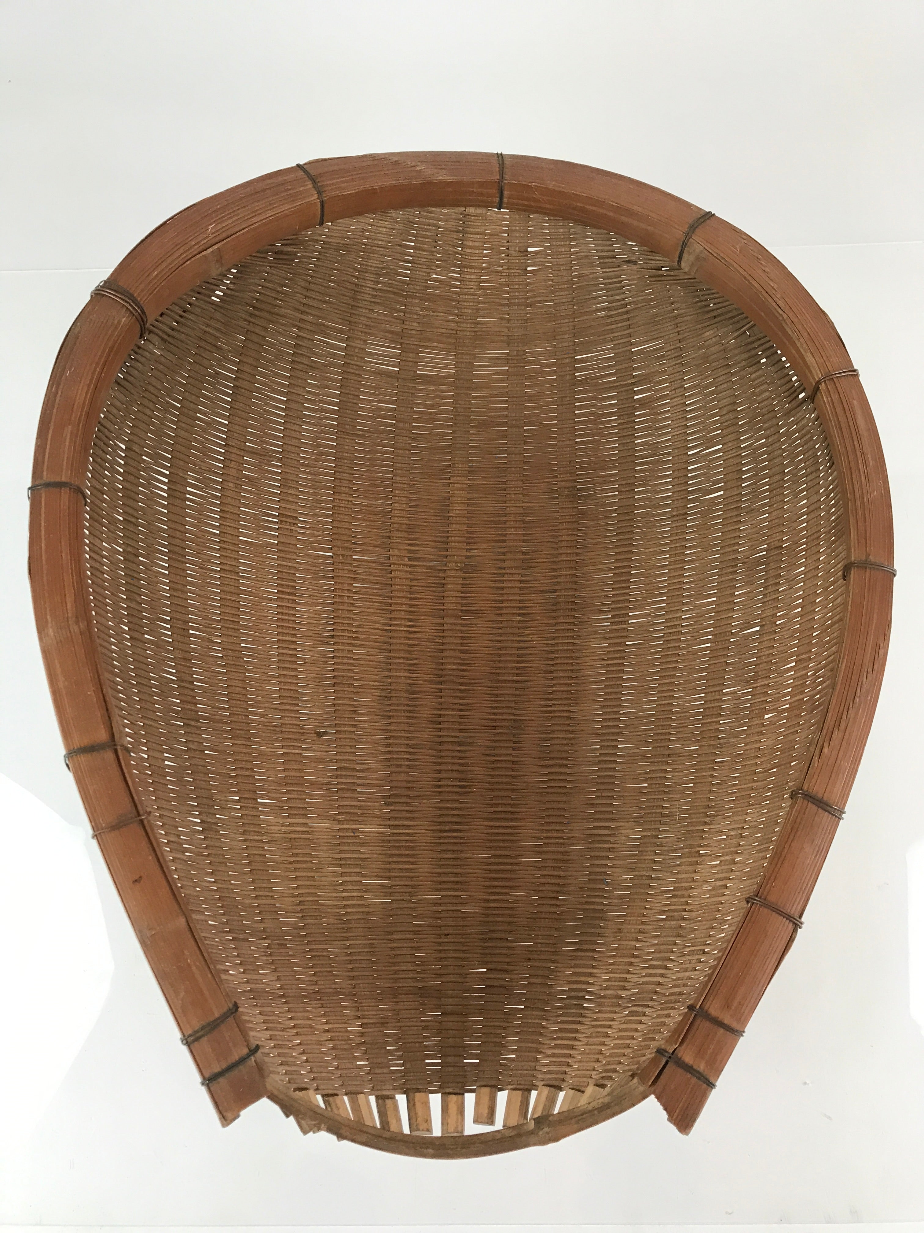 Japanese Bamboo Drying Basket Vtg Drainer Kago Zaru 53 cm Long B198