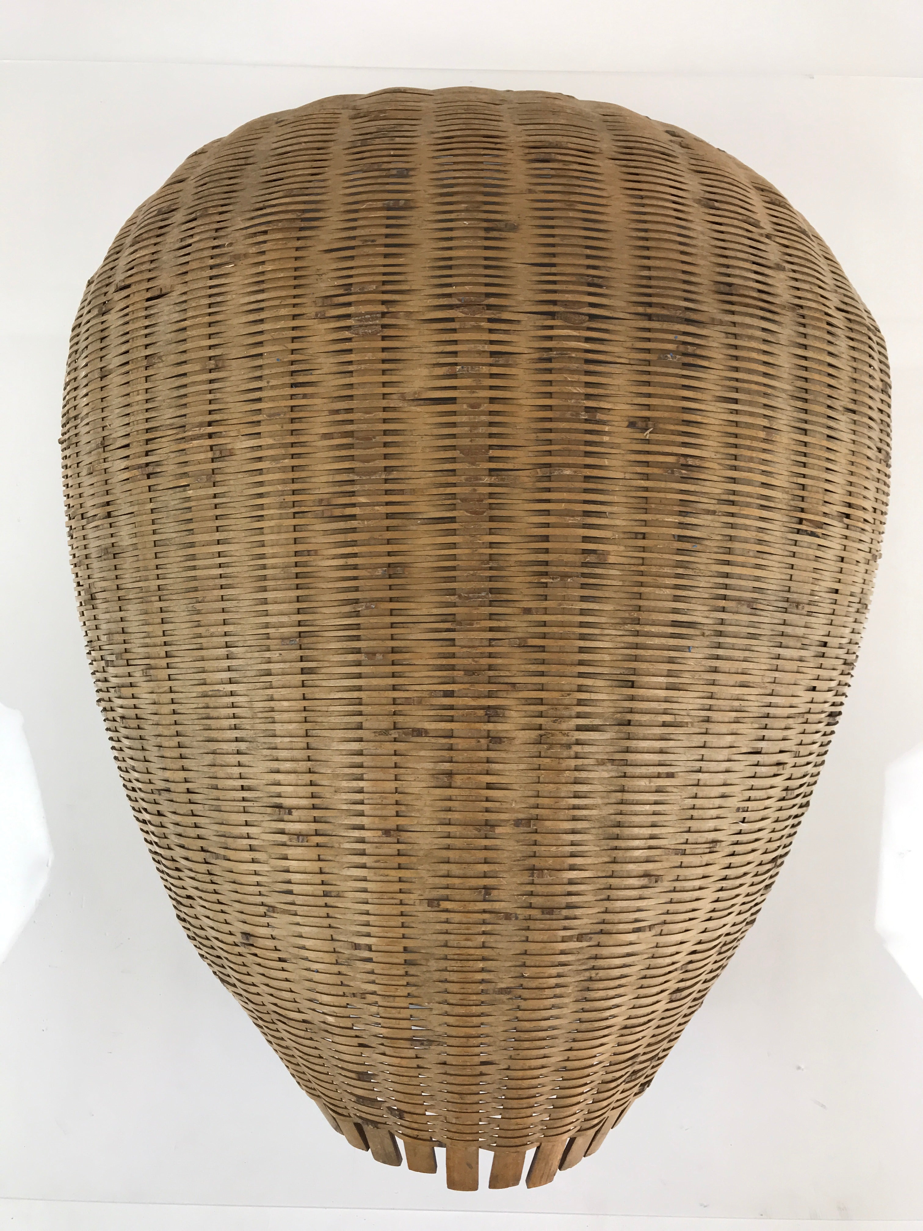 Japanese Bamboo Drying Basket Vtg Drainer Kago Zaru 53 cm Long B198