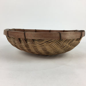 Japanese Bamboo Drying Basket Vtg Natural Kago Zaru 31.4 cm Wide B191