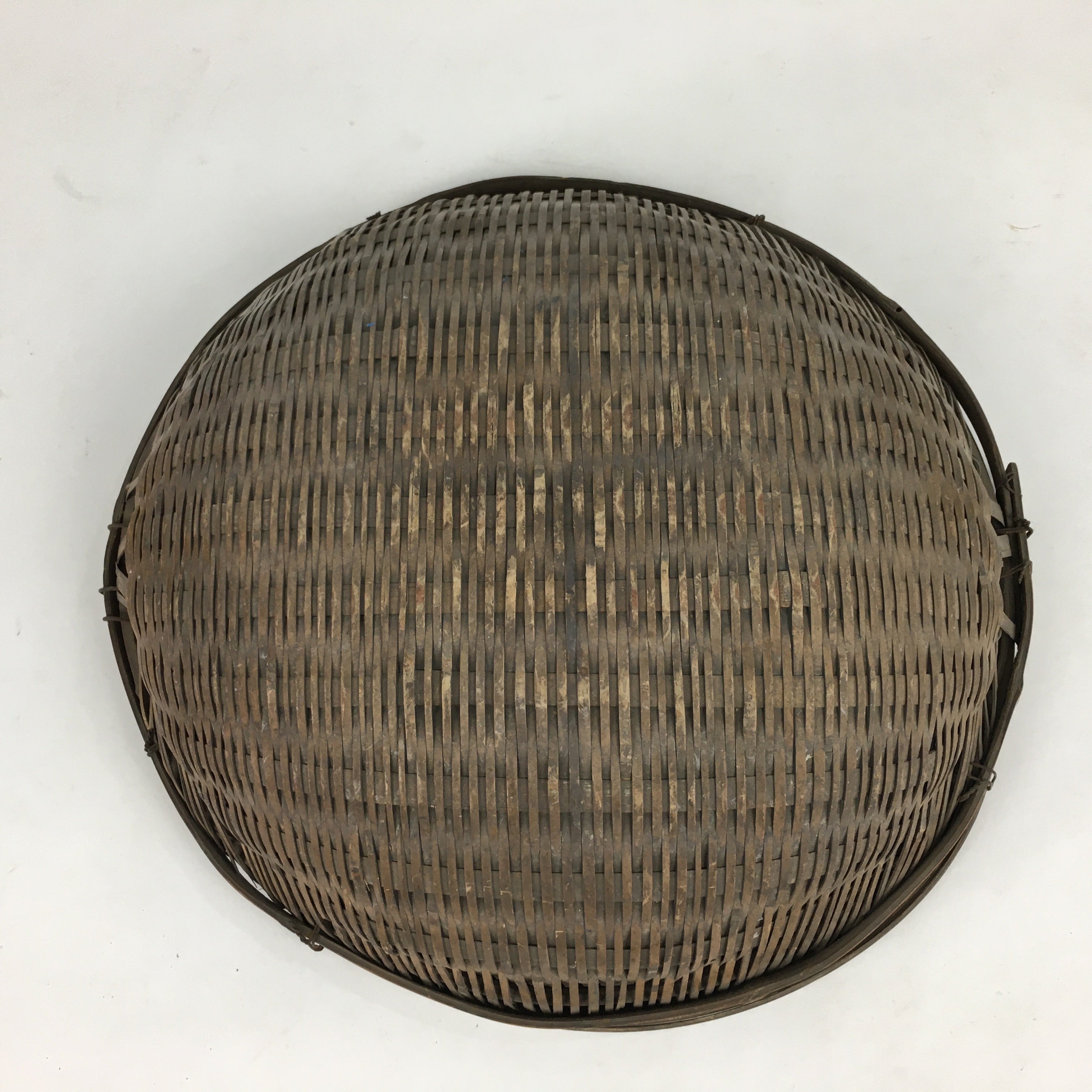 Japanese Bamboo Drying Basket Vtg Natural Kago Zaru 32.5 cm Wide B190