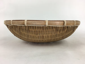 Japanese Bamboo Drying Basket Vtg Natural Kago Zaru 35.5 cm Wide B184
