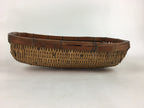 Japanese Bamboo Drying Basket Vtg Natural Kago Zaru 38.5 cm Wide B183