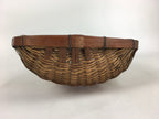 Japanese Bamboo Drying Basket Vtg Natural Kago Zaru 38.5 cm Wide B183