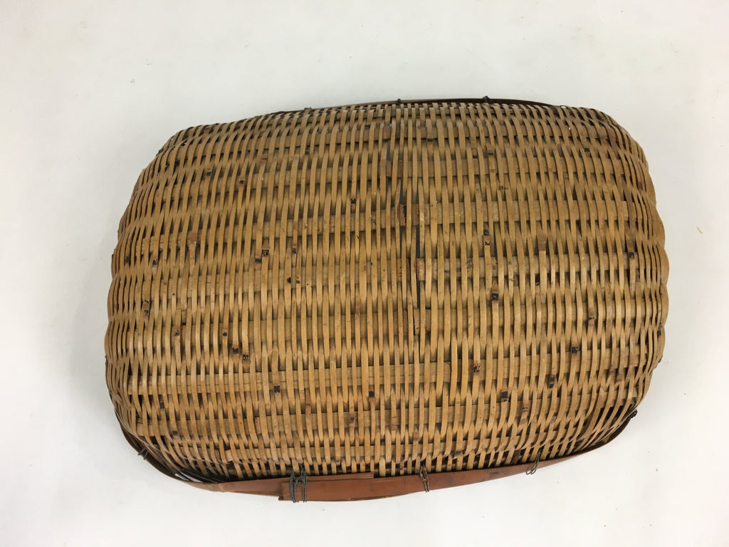 Japanese Bamboo Drying Basket Vtg Natural Kago Zaru 38.5 cm Wide B183