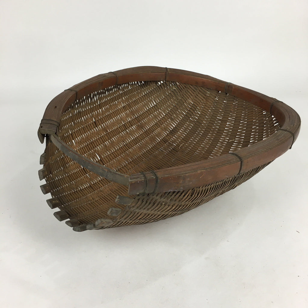 Japanese Bamboo Drying Basket Vtg Natural Kago Zaru 40 cm Long B188