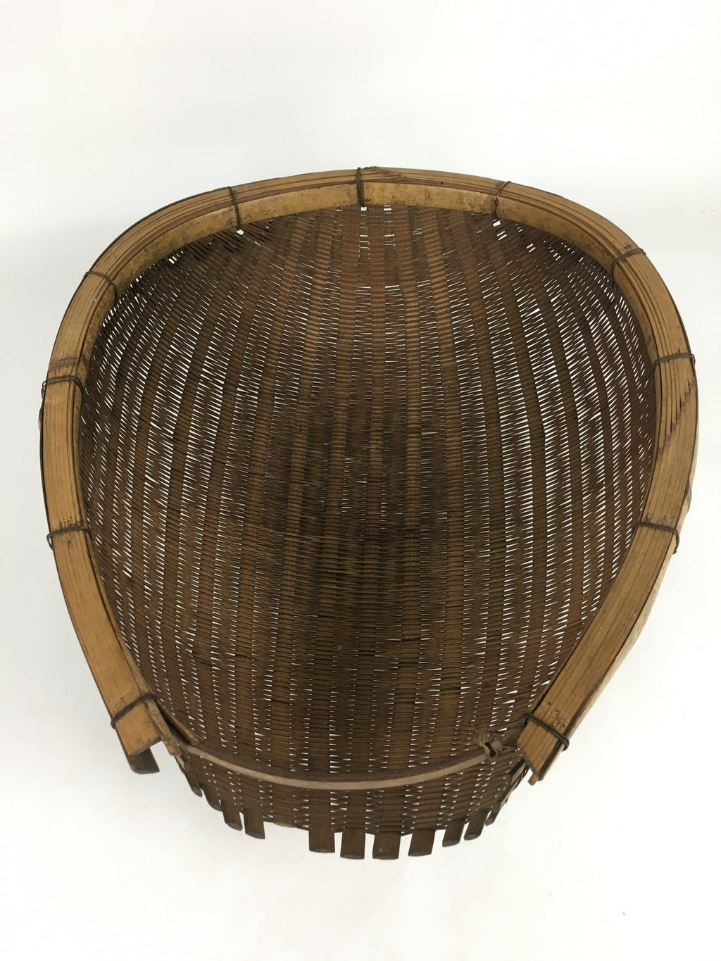 Japanese Bamboo Drying Basket Vtg Natural Kago Zaru 52.5 cm Long B186
