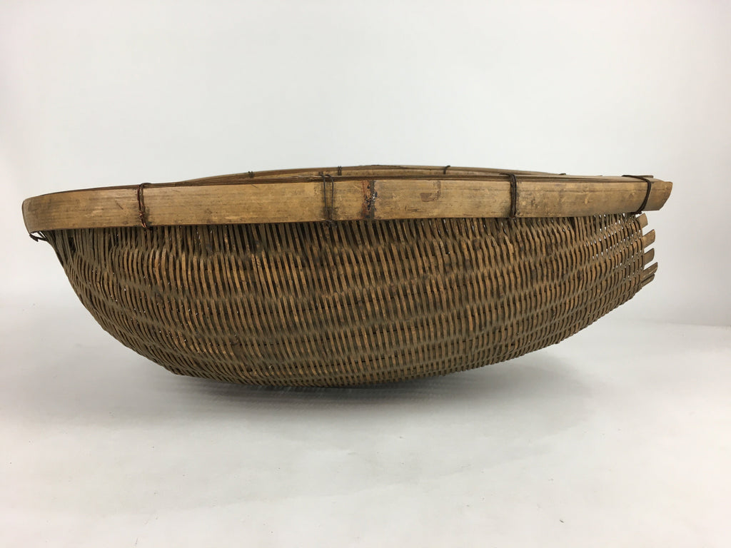 Japanese Bamboo Drying Basket Vtg Natural Kago Zaru 52.5 cm Long B186