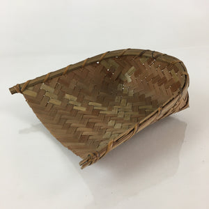 Japanese Bamboo Drying Basket Vtg Natural Zaru Dustpan 20 cm Wide B195