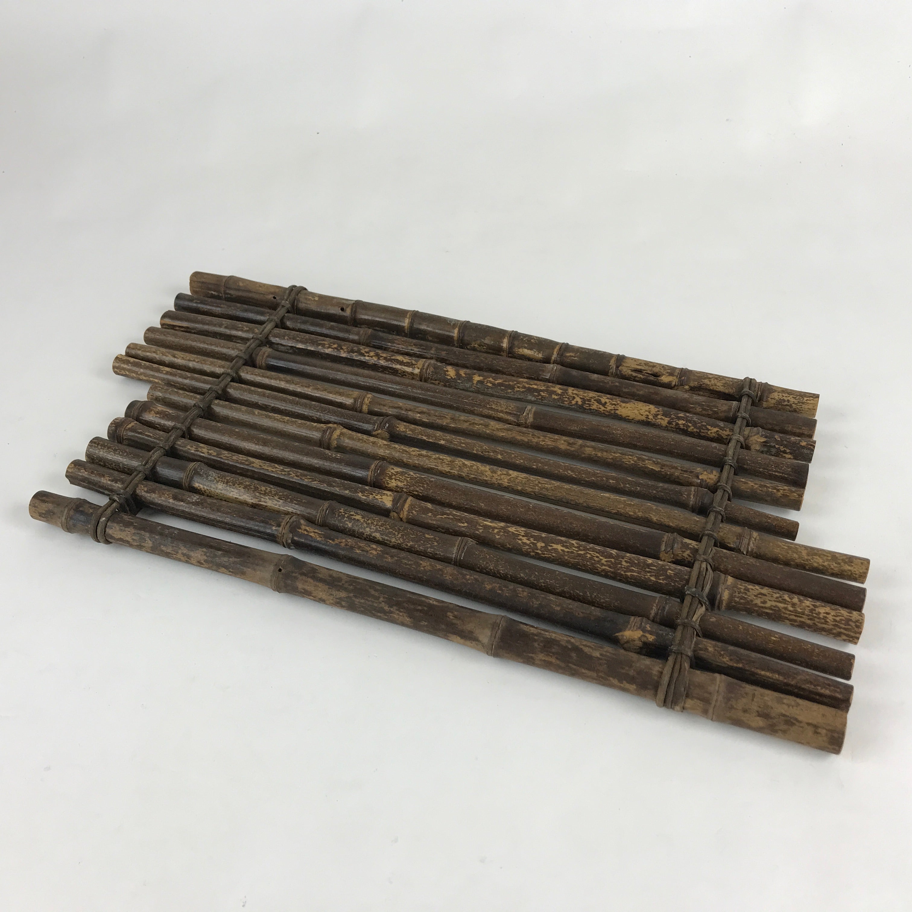 Japanese Bamboo Flower Vase Stand Vtg Kadai Board Ikebana Bonsai WT430