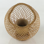 Japanese Bamboo Flower Vase and Basket Vtg Kabin Ikebana Arrangement PX627