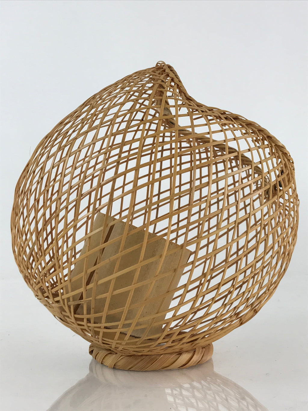 Japanese Bamboo Flower Vase and Basket Vtg Kabin Ikebana Arrangement PX627
