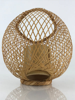 Japanese Bamboo Flower Vase and Basket Vtg Kabin Ikebana Arrangement PX627