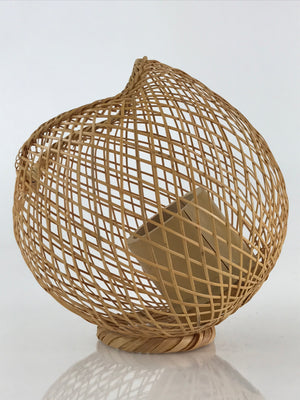 Japanese Bamboo Flower Vase and Basket Vtg Kabin Ikebana Arrangement PX627