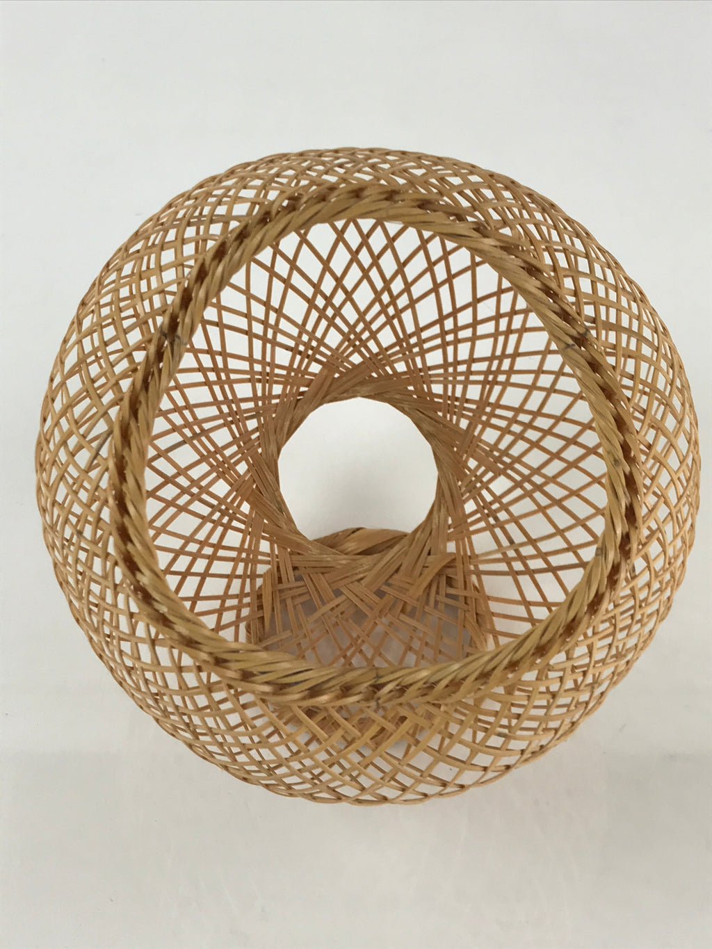 Japanese Bamboo Flower Vase and Basket Vtg Kabin Ikebana Arrangement PX627