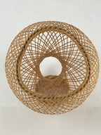Japanese Bamboo Flower Vase and Basket Vtg Kabin Ikebana Arrangement PX627