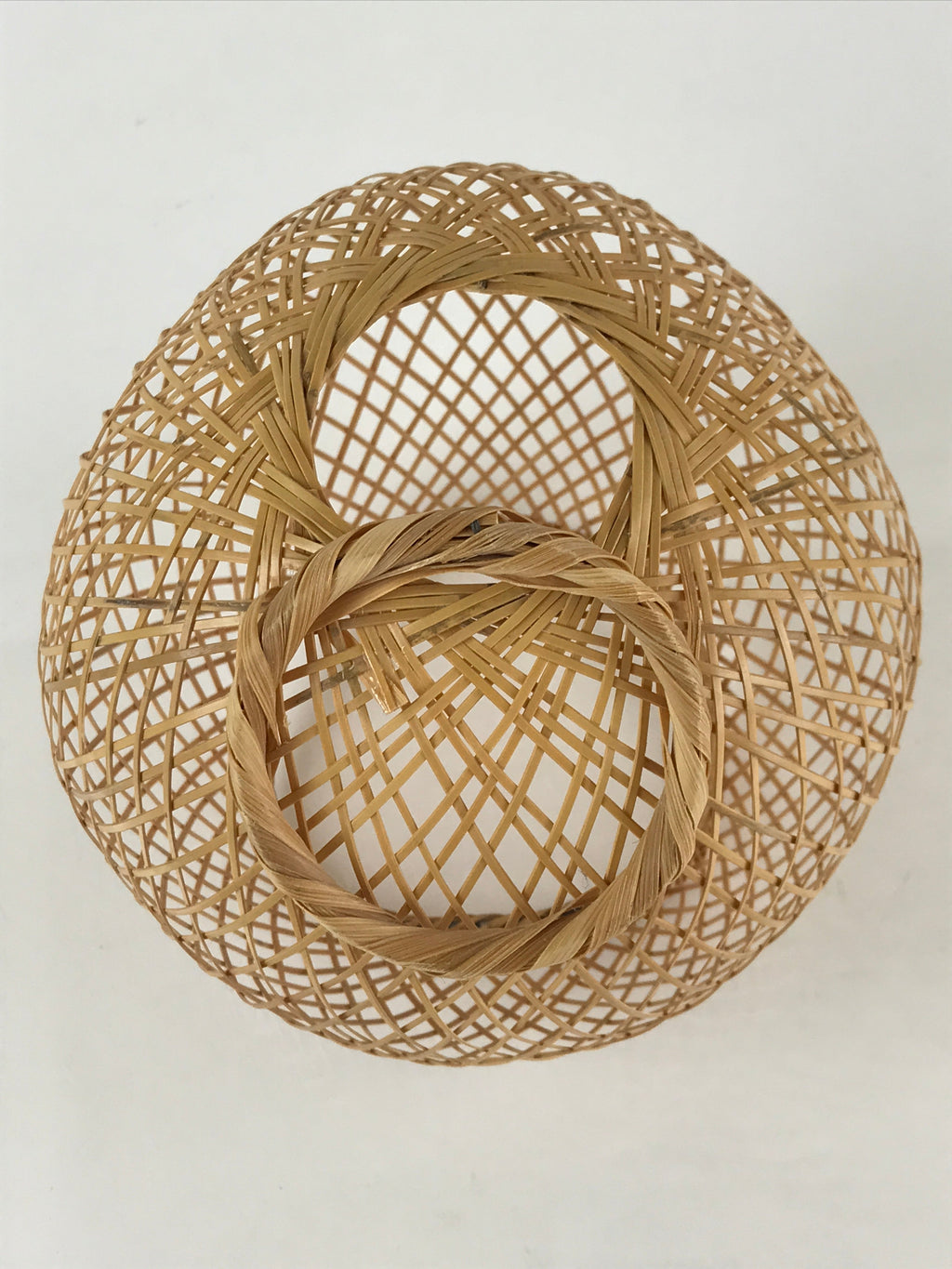 Japanese Bamboo Flower Vase and Basket Vtg Kabin Ikebana Arrangement PX627