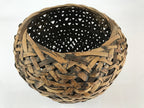 Japanese Bamboo Ikebana Basket Flower Arrangement Vtg Brown Kado Kago B213
