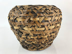 Japanese Bamboo Ikebana Basket Flower Arrangement Vtg Brown Kado Kago B213