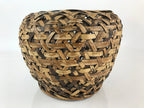 Japanese Bamboo Ikebana Basket Flower Arrangement Vtg Brown Kado Kago B213