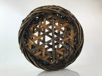 Japanese Bamboo Ikebana Basket Flower Arrangement Vtg Brown Kado Kago B213