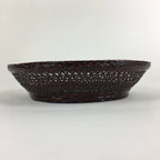 Japanese Bamboo Lacquerware Basket Vtg Bamboo Work Rantai Kago UR725