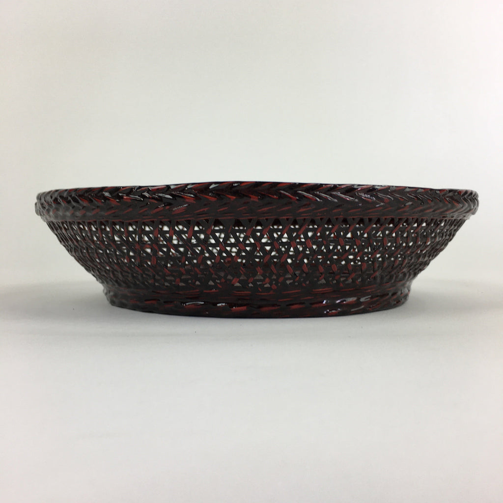 Japanese Bamboo Lacquerware Basket Vtg Bamboo Work Rantai Kago UR725