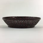 Japanese Bamboo Lacquerware Basket Vtg Bamboo Work Rantai Kago UR725