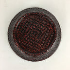 Japanese Bamboo Lacquerware Basket Vtg Bamboo Work Rantai Kago UR725
