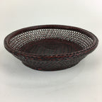 Japanese Bamboo Lacquerware Basket Vtg Bamboo Work Rantai Kago UR725