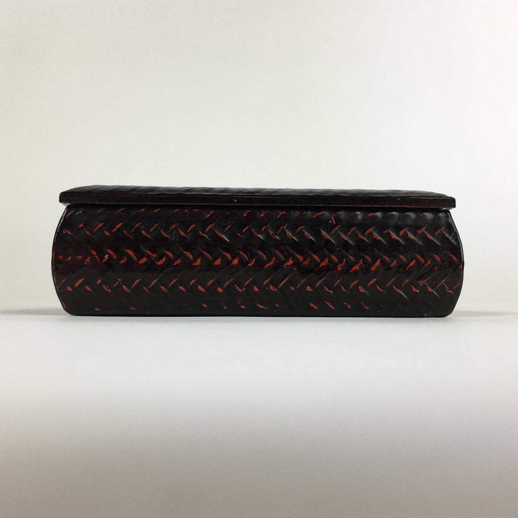 Japanese Bamboo Lacquerware Lidded Box Vtg Bamboo Work Rantai UR715