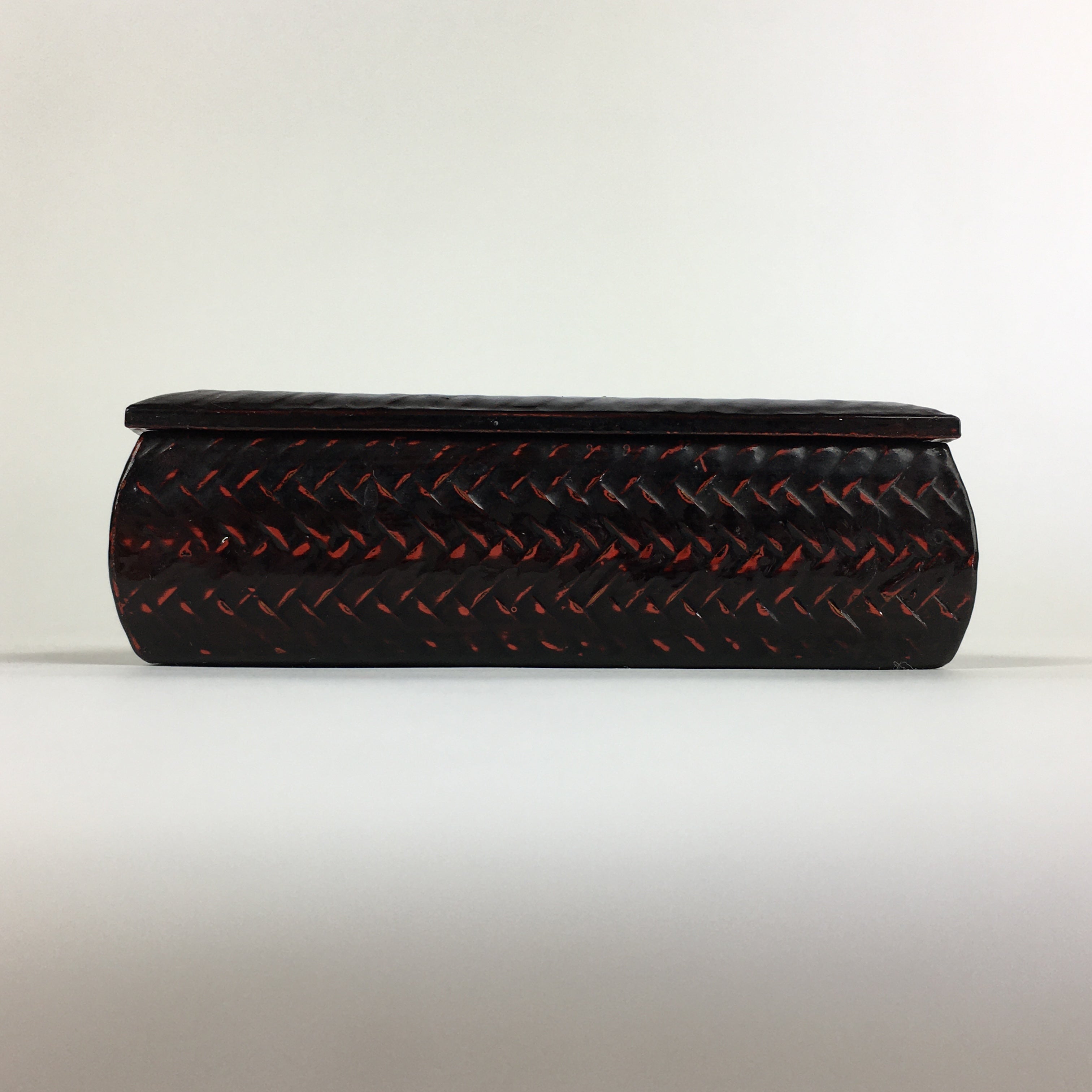 Japanese Bamboo Lacquerware Lidded Box Vtg Bamboo Work Rantai UR715