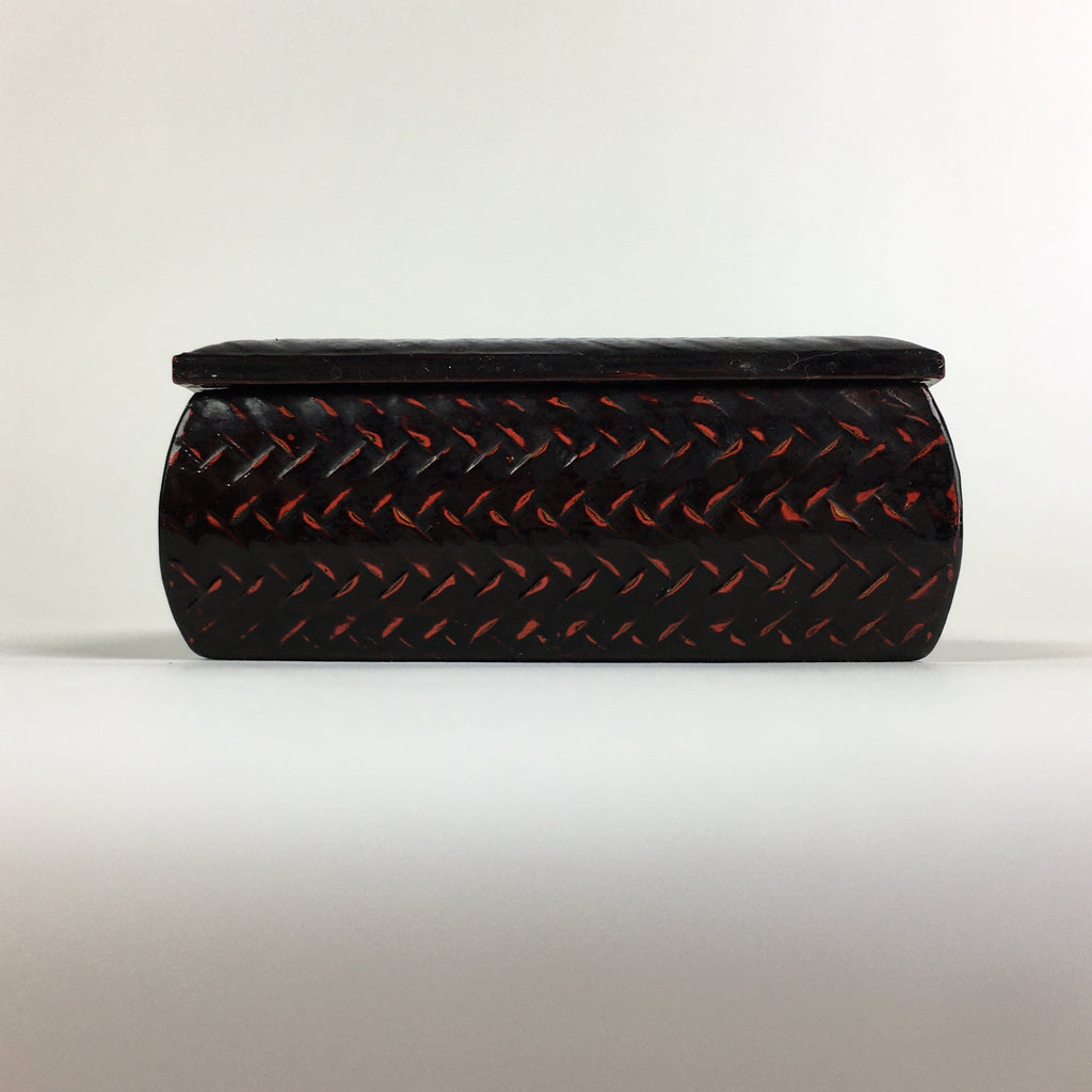 Japanese Bamboo Lacquerware Lidded Box Vtg Bamboo Work Rantai UR715