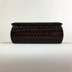 Japanese Bamboo Lacquerware Lidded Box Vtg Bamboo Work Rantai UR715