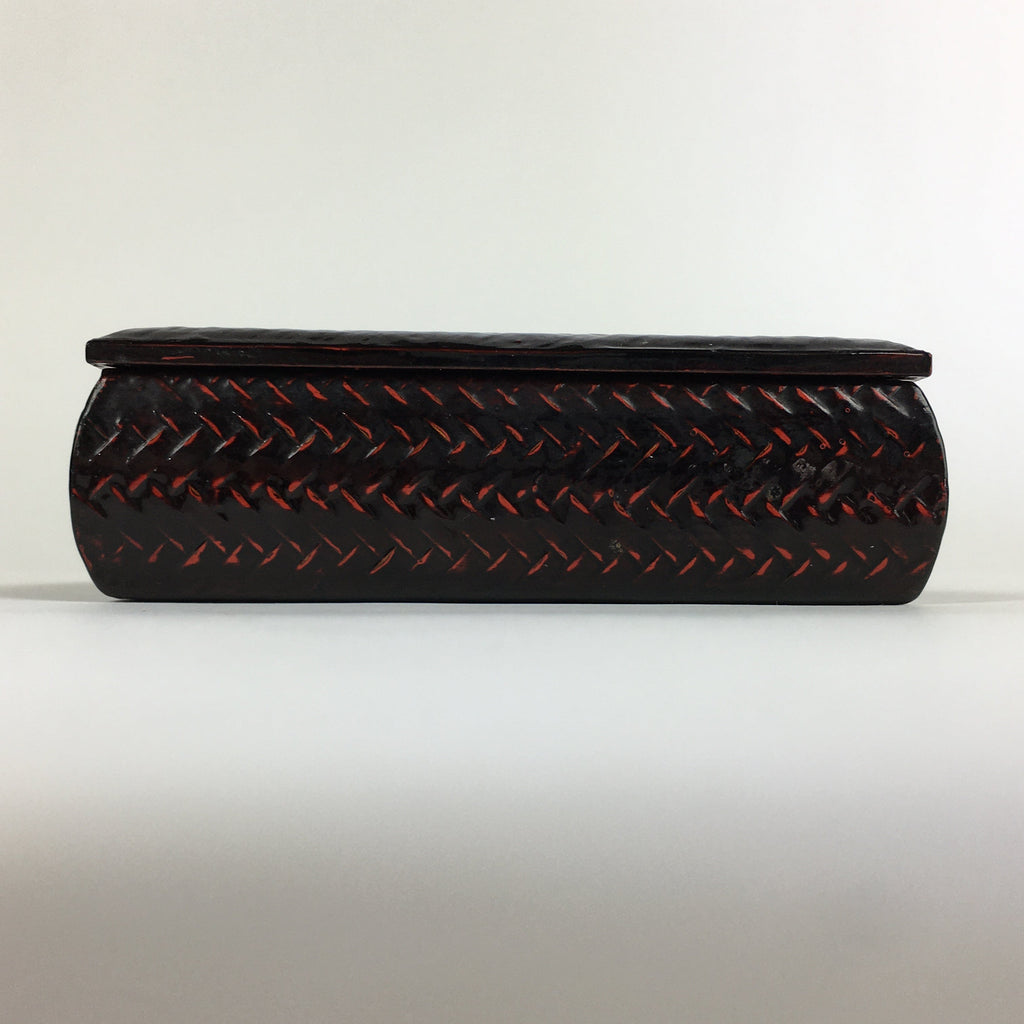 Japanese Bamboo Lacquerware Lidded Box Vtg Bamboo Work Rantai UR715