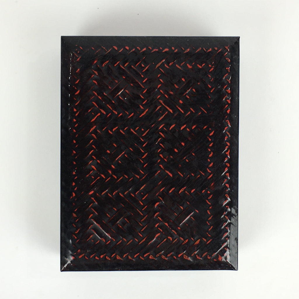 Japanese Bamboo Lacquerware Lidded Box Vtg Bamboo Work Rantai UR715