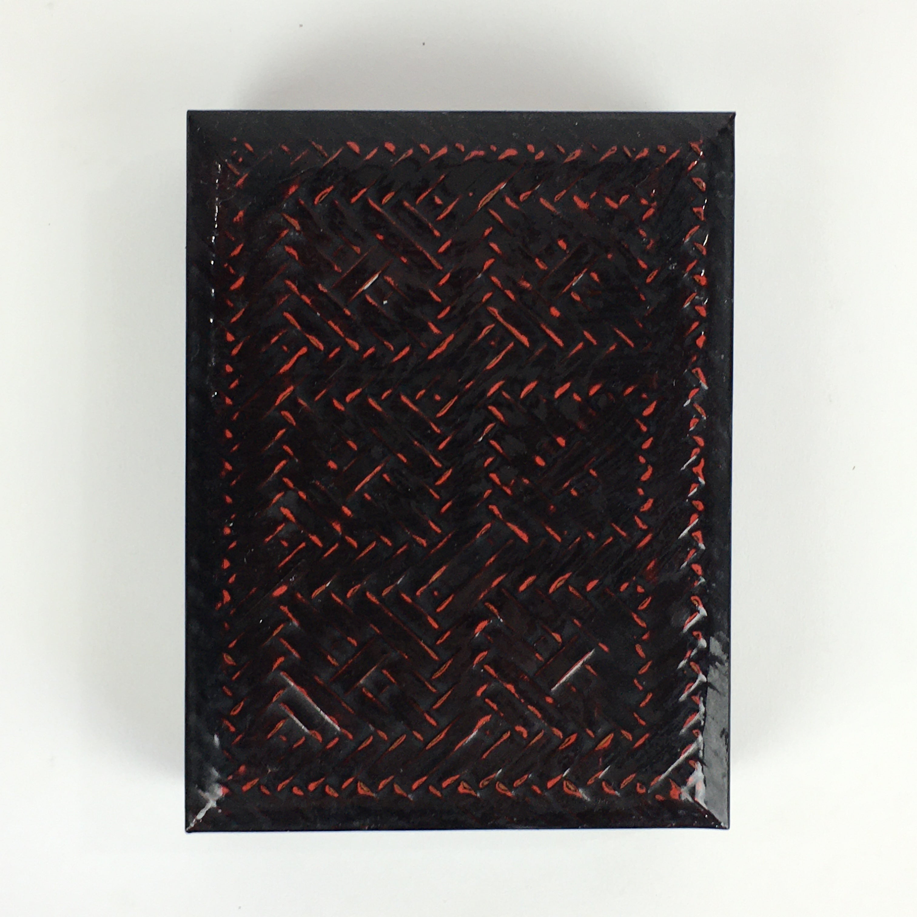 Japanese Bamboo Lacquerware Lidded Box Vtg Bamboo Work Rantai UR715