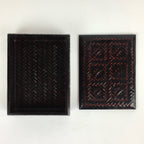 Japanese Bamboo Lacquerware Lidded Box Vtg Bamboo Work Rantai UR715