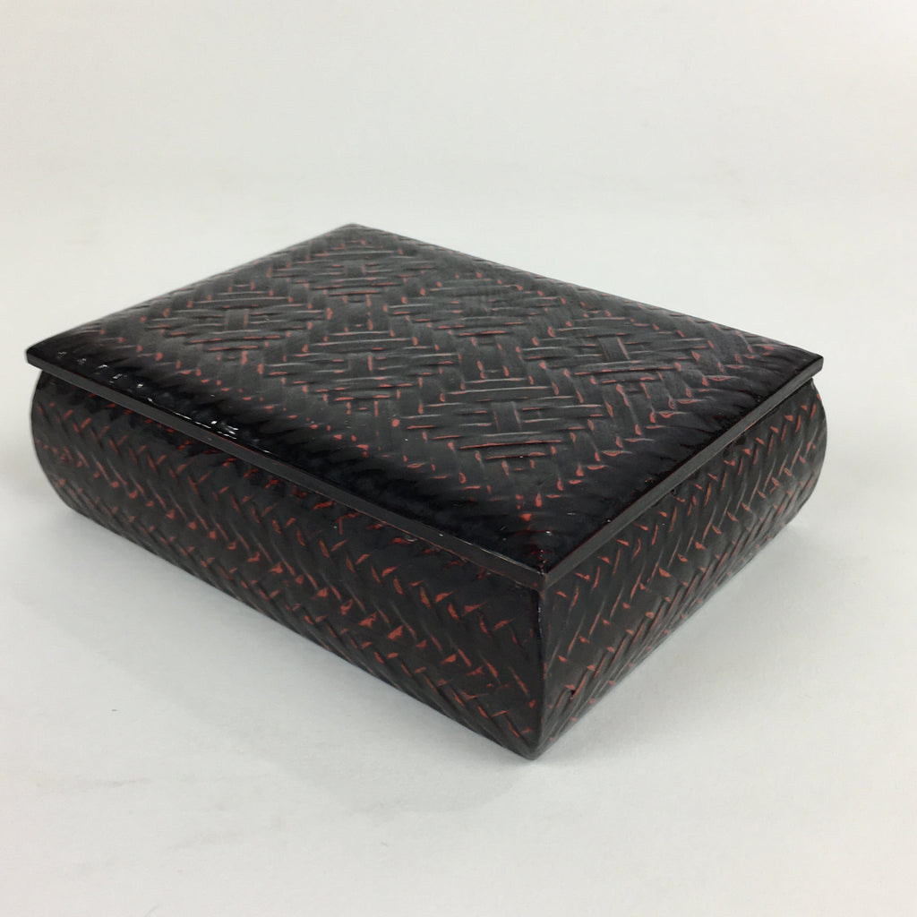 Japanese Bamboo Lacquerware Lidded Box Vtg Bamboo Work Rantai UR715