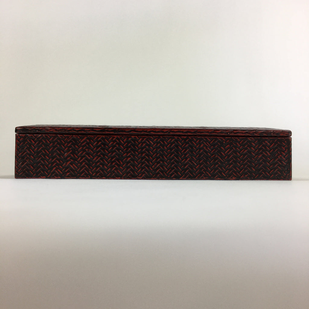 Japanese Bamboo Lacquerware Lidded Box Vtg Bamboo Work Rantai UR716