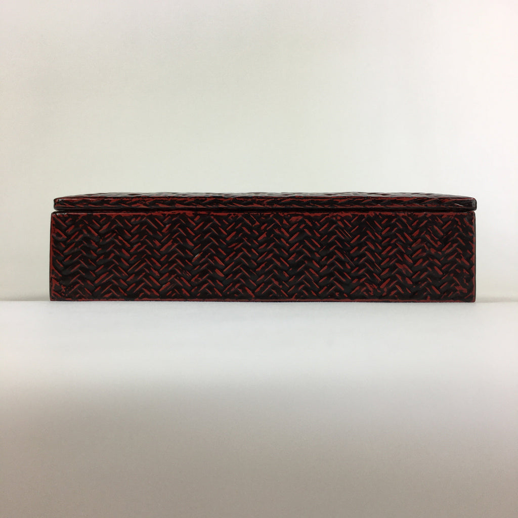 Japanese Bamboo Lacquerware Lidded Box Vtg Bamboo Work Rantai UR716