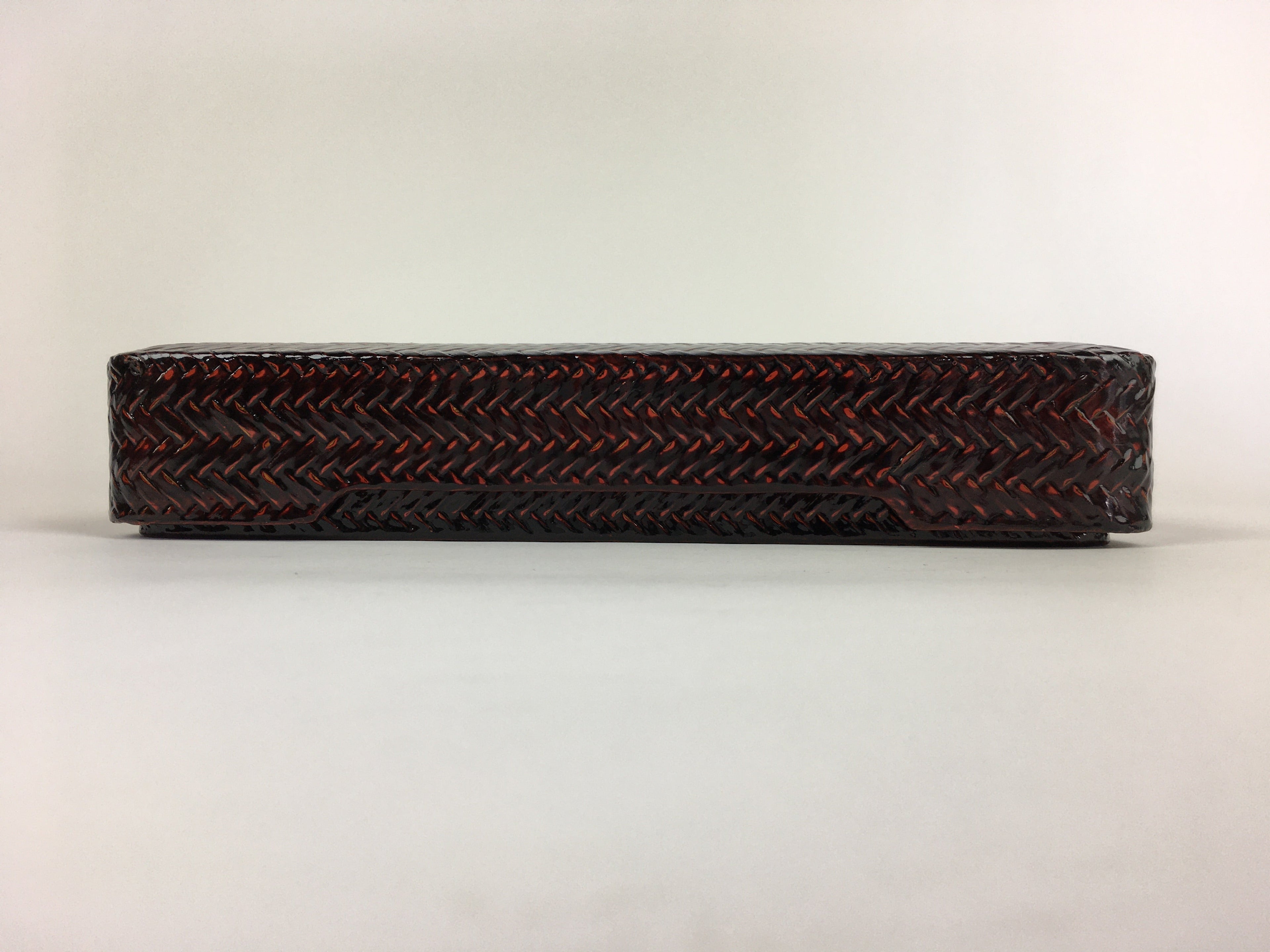 Japanese Bamboo Lacquerware Lidded Box Vtg Bamboo Work Rantai UR717