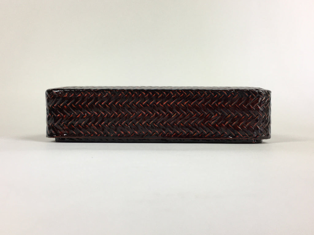 Japanese Bamboo Lacquerware Lidded Box Vtg Bamboo Work Rantai UR717
